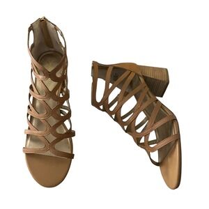 NEW Seychelles Gladiator Cage Block‎ Heel Tassel Tan Leather Sandals Size 11